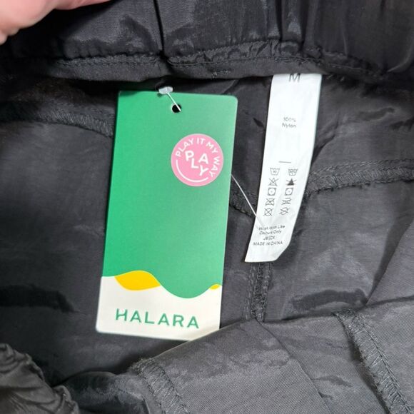 Halara Black Mid Rise Side Pocket Wide Leg Nylon Casual Cargo Pants - Picture 8 of 8